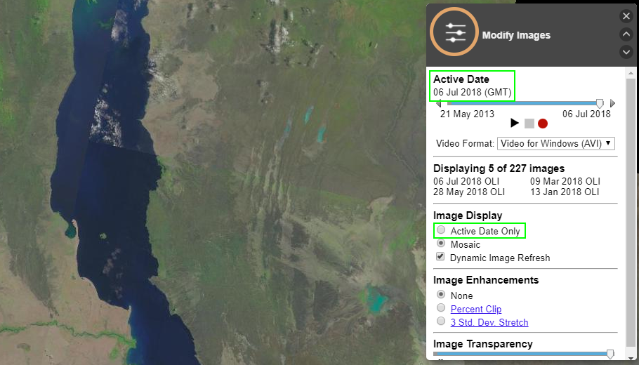 LandsatLook Viewer Modify Images