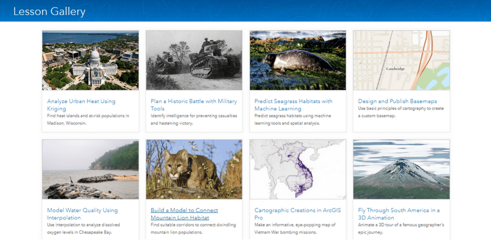 Get Started with the ArcGIS Lesson Gallery